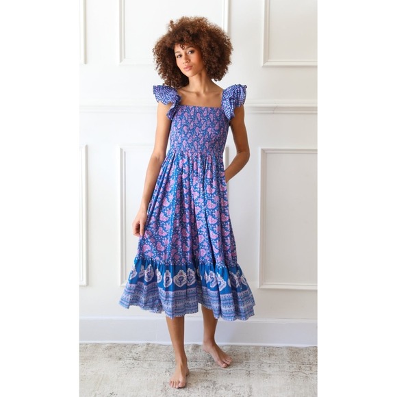 Mille Dresses & Skirts - Mille Resort & Travel Olympia Dress Carnaby Floral XS Smocked‎ Ruffle pockets